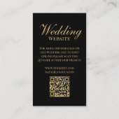 ブラックビクトリアン金ゴールドRSVP QRコード結婚のWebサイト エンクロージャーカード (裏面)