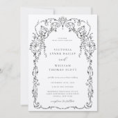 ブラックビクトリアン フレーム ウェディング 招待状 (正面)