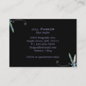 ブラックビジネスお洒落カード上のトンボ 名刺 (裏面)