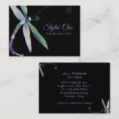 ブラックビジネスお洒落カード上のトンボ 名刺 (正面/裏面)