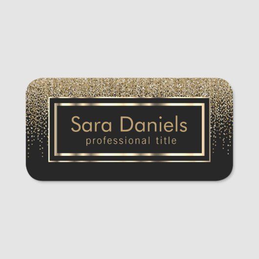 ブラックビジネスと金ゴールドビジネスのパーソナライズ 名札 (正面)