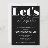 ブラックビジネスのパーティー招待状 お祝いしよう 招待状 (正面)