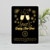 ブラックビジネスの新年 2026 シャンパンゴールド 箔シーズンカード (立ち正面)