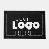 ブラックビジネスウェルカムマット会社のロゴデザイン ドアマット (正面)