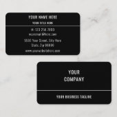 ブラックビジネスエレガントカード自分のデザインを作成 名刺 (正面/裏面)