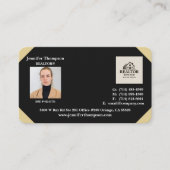 ブラックビジネスカードと金ゴールド縁ど 名刺 (正面)