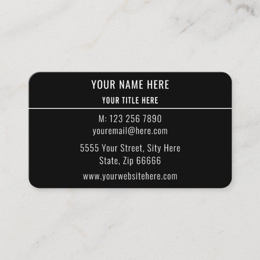 ブラックビジネスカードとQRコード自分のデザイン 名刺 (正面)