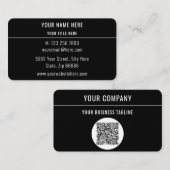 ブラックビジネスカードとQRコード自分のデザイン 名刺 (正面/裏面)
