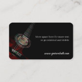 ブラックビジネスカードにダークレッドギター 名刺 (裏面)