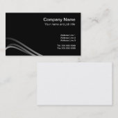 ブラックビジネスカードテンプレートにメタリックシルバー 名刺 (正面/裏面)