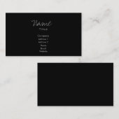 ブラックビジネスカードトレンディー ミニマル 名刺 (正面/裏面)
