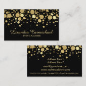 ブラックビジネスカード上のゴールドフォイル紙吹雪 名刺 (正面/裏面)