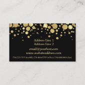 ブラックビジネスカード上のゴールドフォイル紙吹雪 名刺 (裏面)