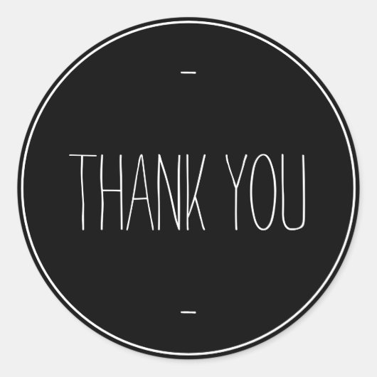 ブラックビジネスサンキューステッカー ラウンドシール (正面)