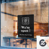 ブラックビジネスタイム | カスタムロゴストアフロント ウィンドウサイン (カフェ窓)