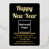 ブラックビジネスブランドオンニューイヤーフォイルホリデーカード 箔シーズンカード (正面)
