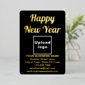 ブラックビジネスブランドオンニューイヤーフォイルホリデーカード 箔シーズンカード (立ち正面)