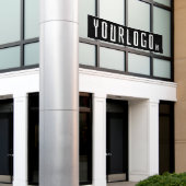 ブラックビジネスミニマルロゴブランドOutdoor 10' Long 横断幕 (ビルの外側)