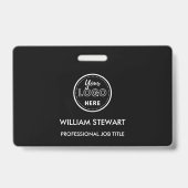 ブラックビジネスモダンロゴ会社の従業員スタッフ バッジ (裏面)
