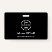 ブラックビジネスモダンロゴ会社の従業員スタッフ バッジ (裏面)