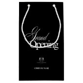 ブラックビジネスモダンロゴ書道QRコード スモールペーパーバッグ (裏面)