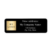 ブラックビジネスロゴが新しい差出人住所 ラベル (正面)