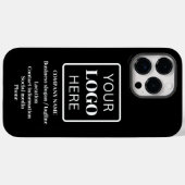 ブラックビジネスロゴのタグラインと情連絡報 Case-Mate iPhoneケース (裏面 (横))