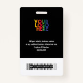 ブラックビジネスロゴカスタム従業員バーコード名 バッジ (裏面)