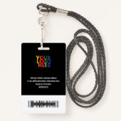 ブラックビジネスロゴカスタム従業員バーコード名 バッジ (裏面ランヤード)