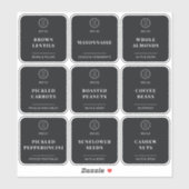 ブラックビジネスロゴキッチンパントリー食品保管庫 シール (シート)