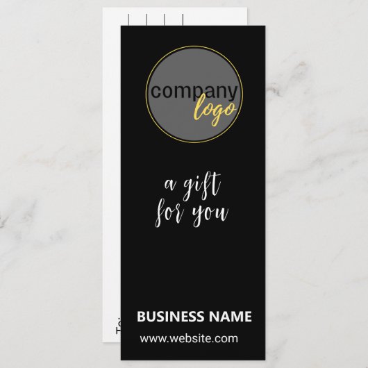 ブラックビジネスロゴブランド会社のギフト証明書 (正面/裏面)