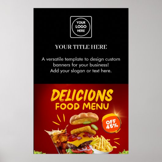 ブラックビジネスロゴポスター | カスタム会社 ポスター (正面)