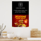 ブラックビジネスロゴポスター | カスタム会社 ポスター (キッチン)