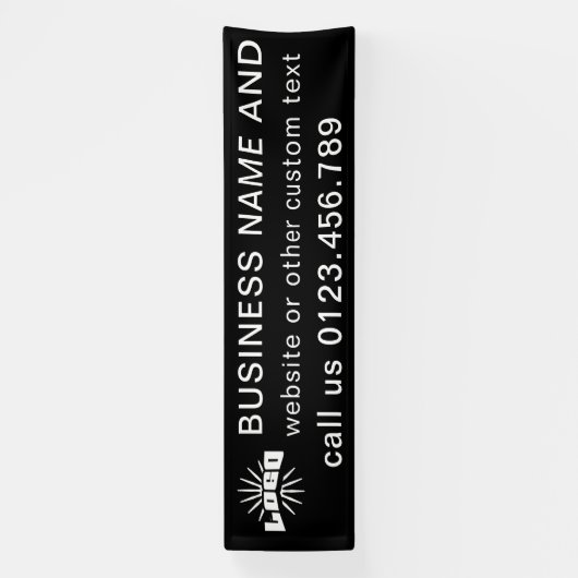 ブラックビジネスロゴ会社の屋外10'長ビニール 横断幕 (縦)