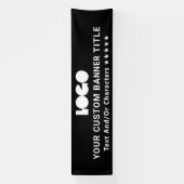 ブラックビジネスロゴ会社ブランドアウトドア10' Long 横断幕 (縦)