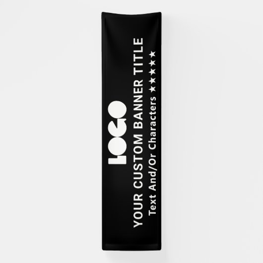 ブラックビジネスロゴ会社ブランドアウトドア10' Long 横断幕 (縦)