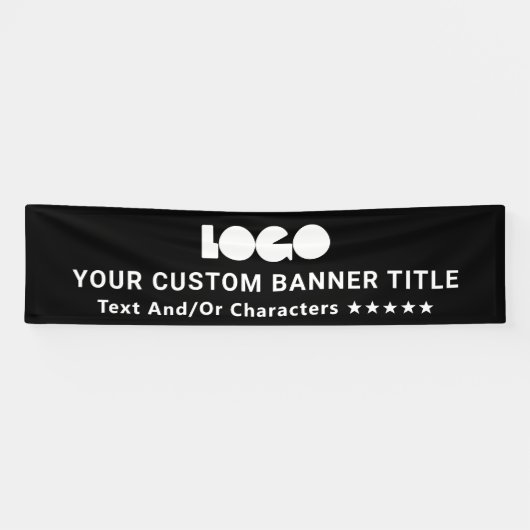 ブラックビジネスロゴ会社ブランドアウトドア10' Long 横断幕 (横)