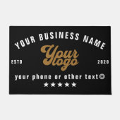 ブラックビジネスロゴ会社名ブランド ドアマット (正面)