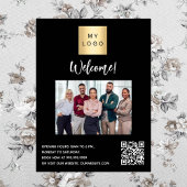 ブラックビジネスロゴ写真ようこそQRコード ポスター