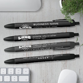 ブラックビジネスロゴ名会社ブランドカスタム 黒ボールペン