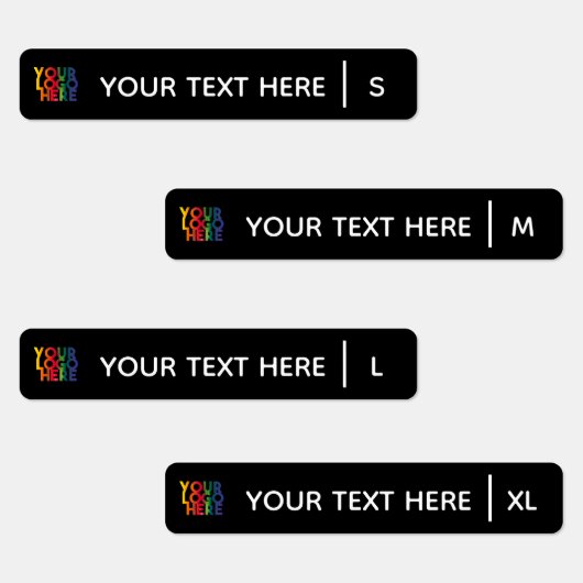 ブラックビジネスロゴ生地の衣料品ラベルのサイズ ラベル (グループ)