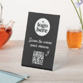 ブラックビジネスロゴ メニューQRコード 台座サイン (インサイチュ)