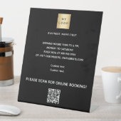 ブラックビジネスロゴqrコードのオンライン予約 台座サイン (インサイチュ)