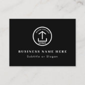 ブラックビジネスロゴQRコードソーシャルメディア連絡 名刺 (正面)