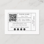 ブラックビジネスロゴQRコードソーシャルメディア連絡 名刺 (裏面)