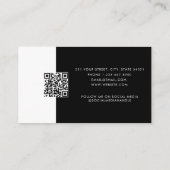 ブラックビジネスロゴQRコードロイヤリティ 名刺 (裏面)