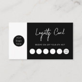 ブラックビジネスロゴQRコードロイヤリティ 名刺 (正面)