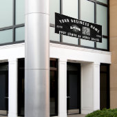 ブラックビジネスロゴQrコード屋外10'長ビニール 横断幕 (ビルの外側)