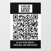 ブラックビジネスロゴQRコード ウィンドウサイン (シート)