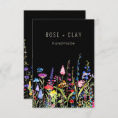 ブラックビジネス用品の水彩野草 エンクロージャーカード (正面/裏面)